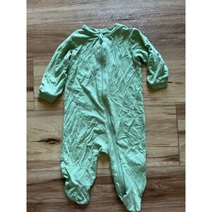 Milkberry Footed Sleeper Baby 3-6M Green Bamboo Viscose Zip Up Pajamas
